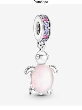 Pandora Murano Glass Pink Sea Turtle Dangle Charm